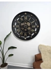 BLACK TIME ÇARKLI METAL DUVAR SAATİ 66CM