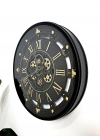BLACK TIME ÇARKLI METAL DUVAR SAATİ 66CM