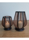 Dekoratif Metal Mumluk İkili Set Maddalena