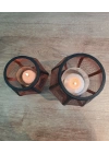 Dekoratif Metal Mumluk İkili Set Maddalena