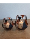 Dekoratif Metal Mumluk İkili Set Tinetto