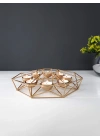 Dekoratif Metal Tealight Mumluk 8 Hazneli 28cm