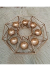 Dekoratif Metal Tealight Mumluk 8 Hazneli 28cm