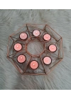 Dekoratif Metal Tealight Mumluk 8 Hazneli 28cm