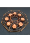 Dekoratif Metal Tealight Mumluk 8 Hazneli 28cm