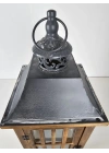 İkili Büyük Boy Metal Çatılı Ahşap Mumluk Fener Seti Nanga