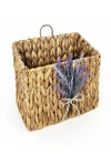 Lavanta Çiçekli Hasır Kapı Sepeti Gazetelik Posta Kutusu 30cm