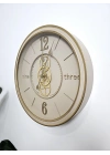LUNA ÇARKLI METAL DUVAR SAATİ KREM 60CM