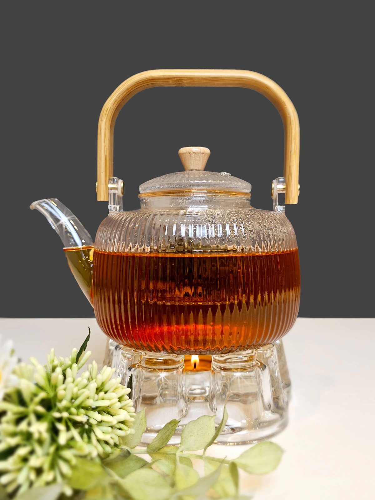 1000ml Cam Demlik ve Cam Isıtıcı Seti Osaka