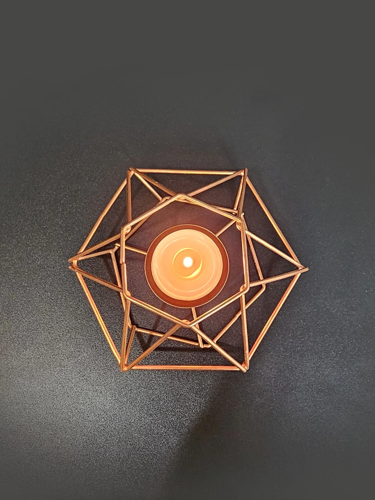 2 Adet Dekoratif Metal Tealight Mumluk Capella Bakır Renk
