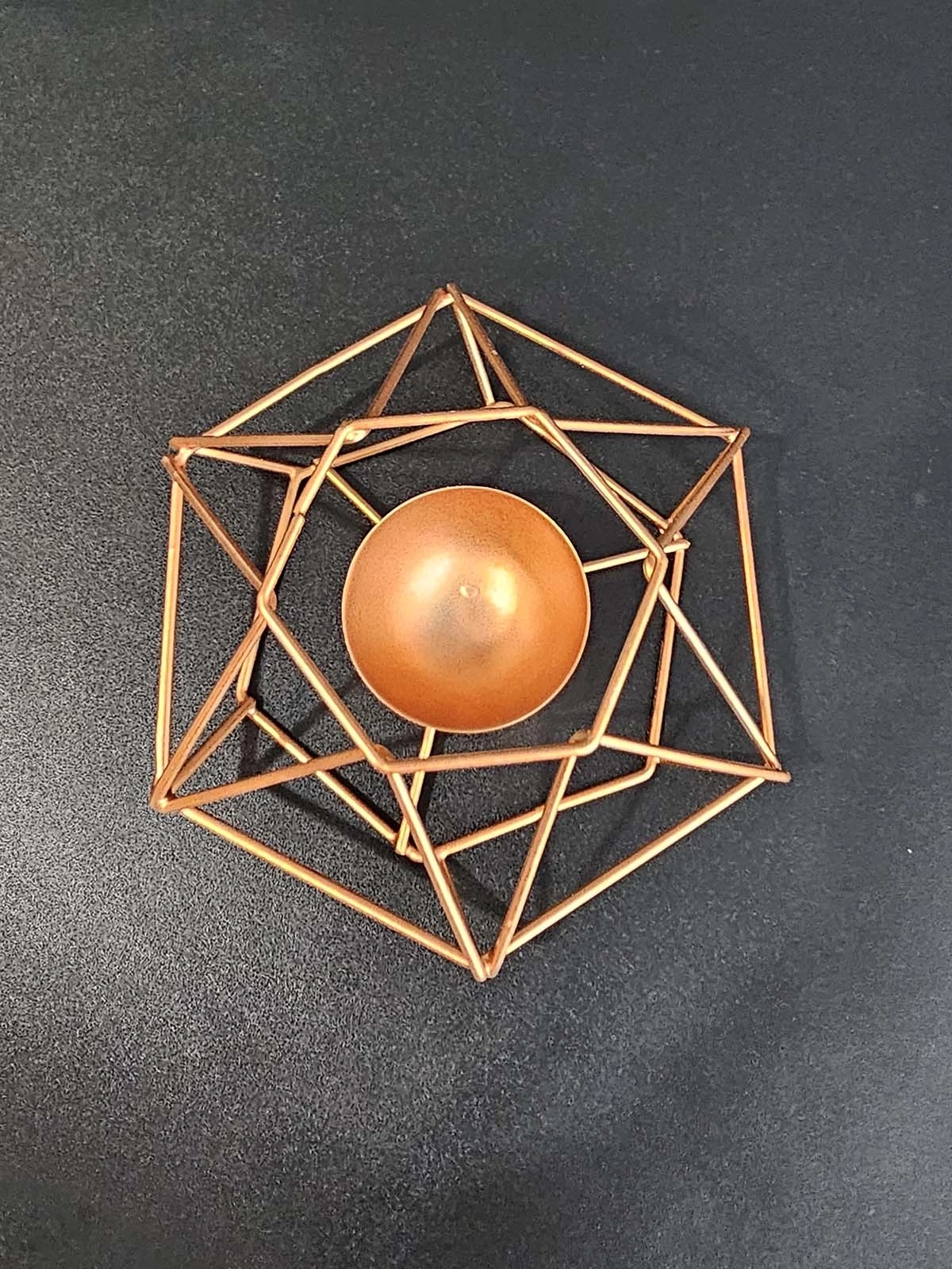 2 Adet Dekoratif Metal Tealight Mumluk Capella Bakır Renk