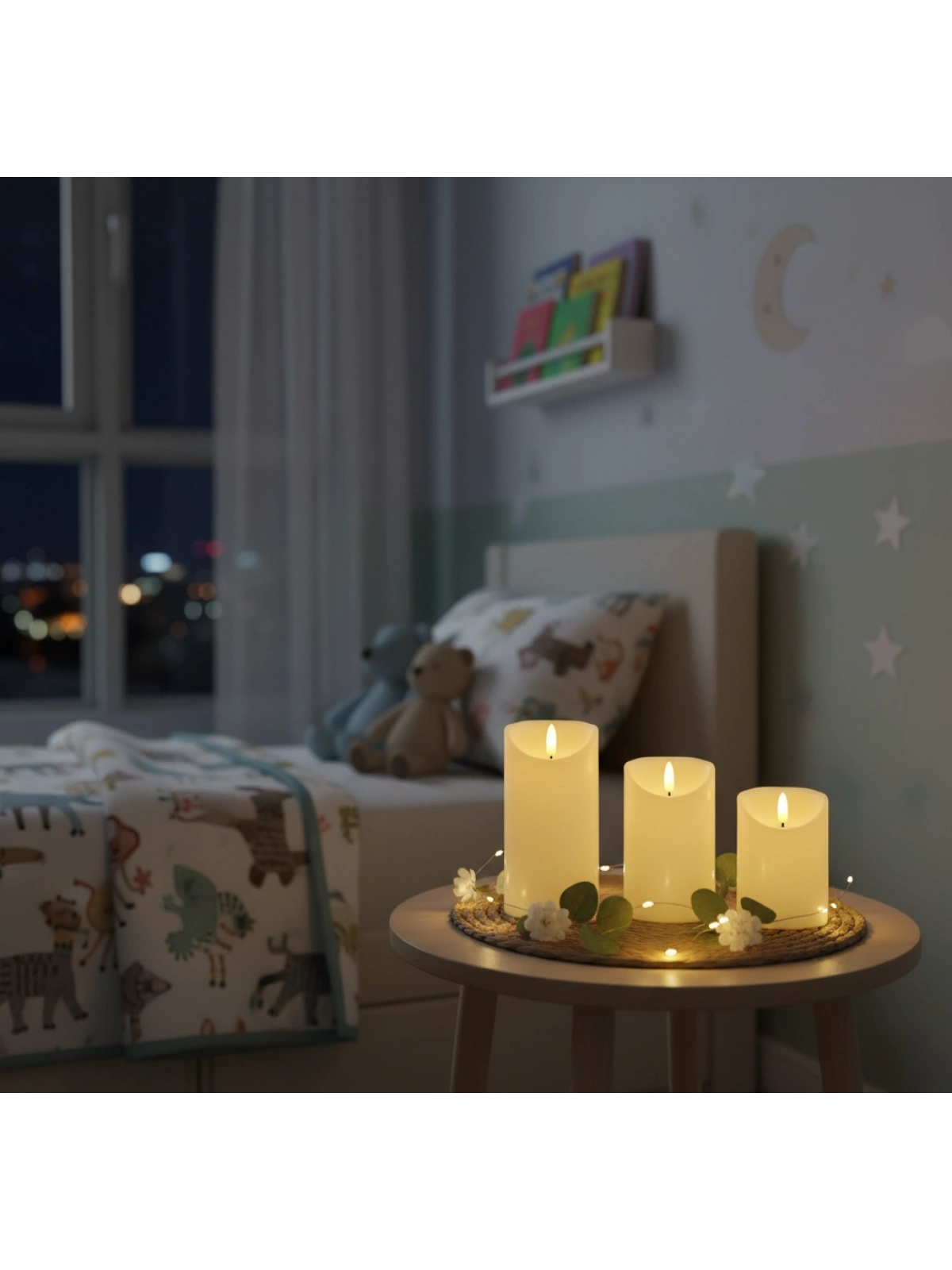 3lü Pilli Led Mum Seti Titreyen Alevli