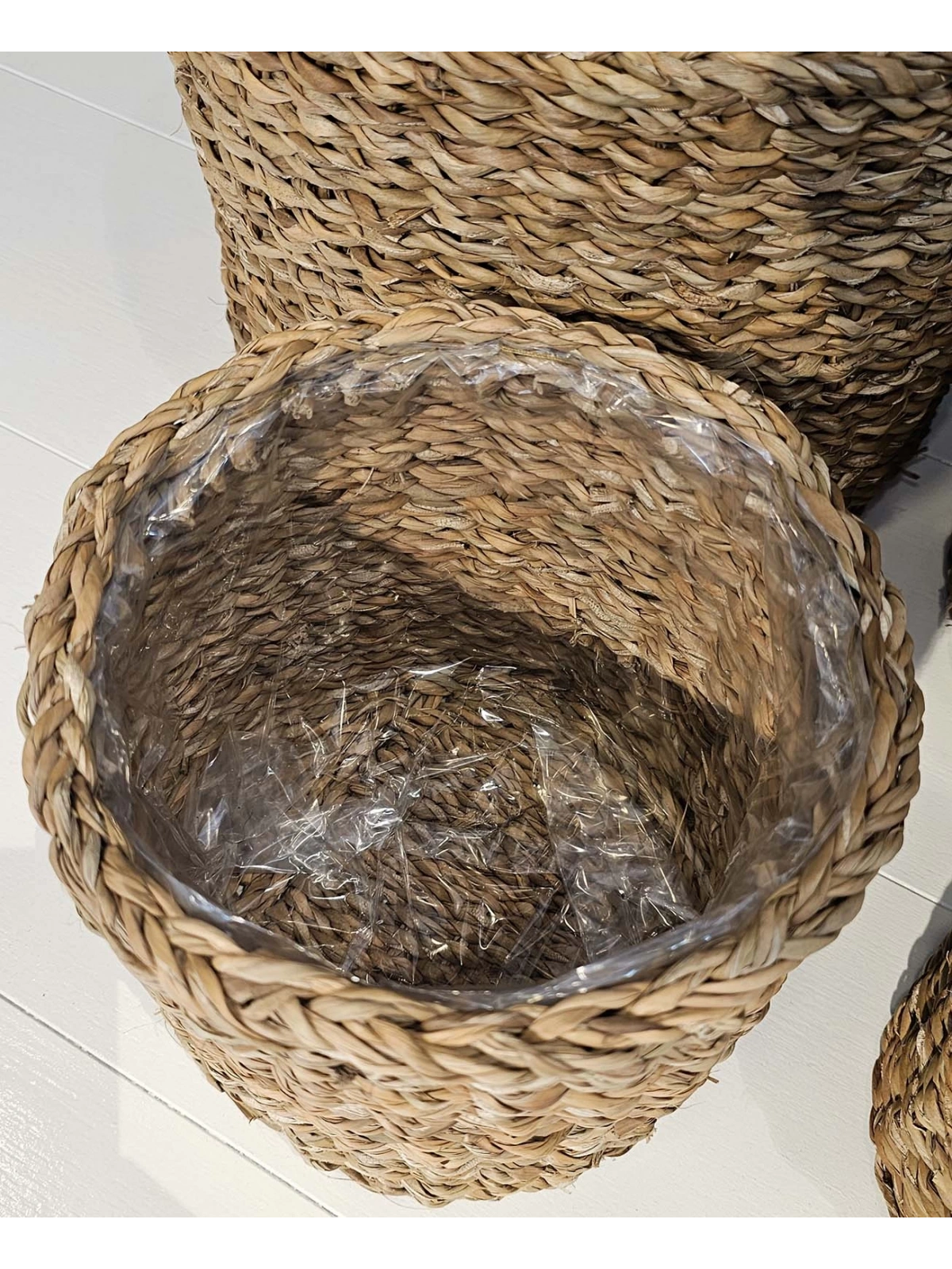 4lü Hasır Saksı İçi Naylon Korumalı