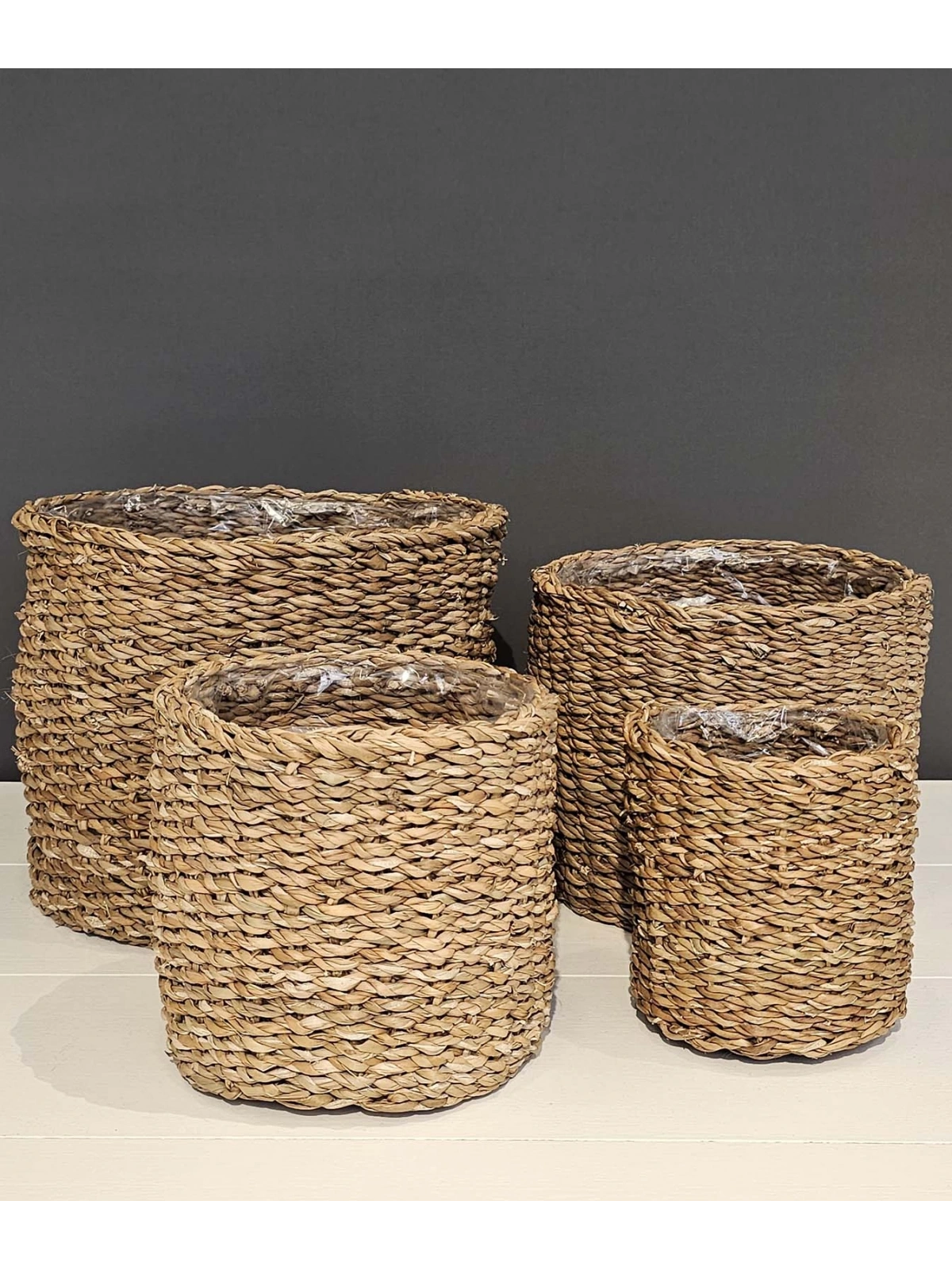 4lü Hasır Saksı İçi Naylon Korumalı