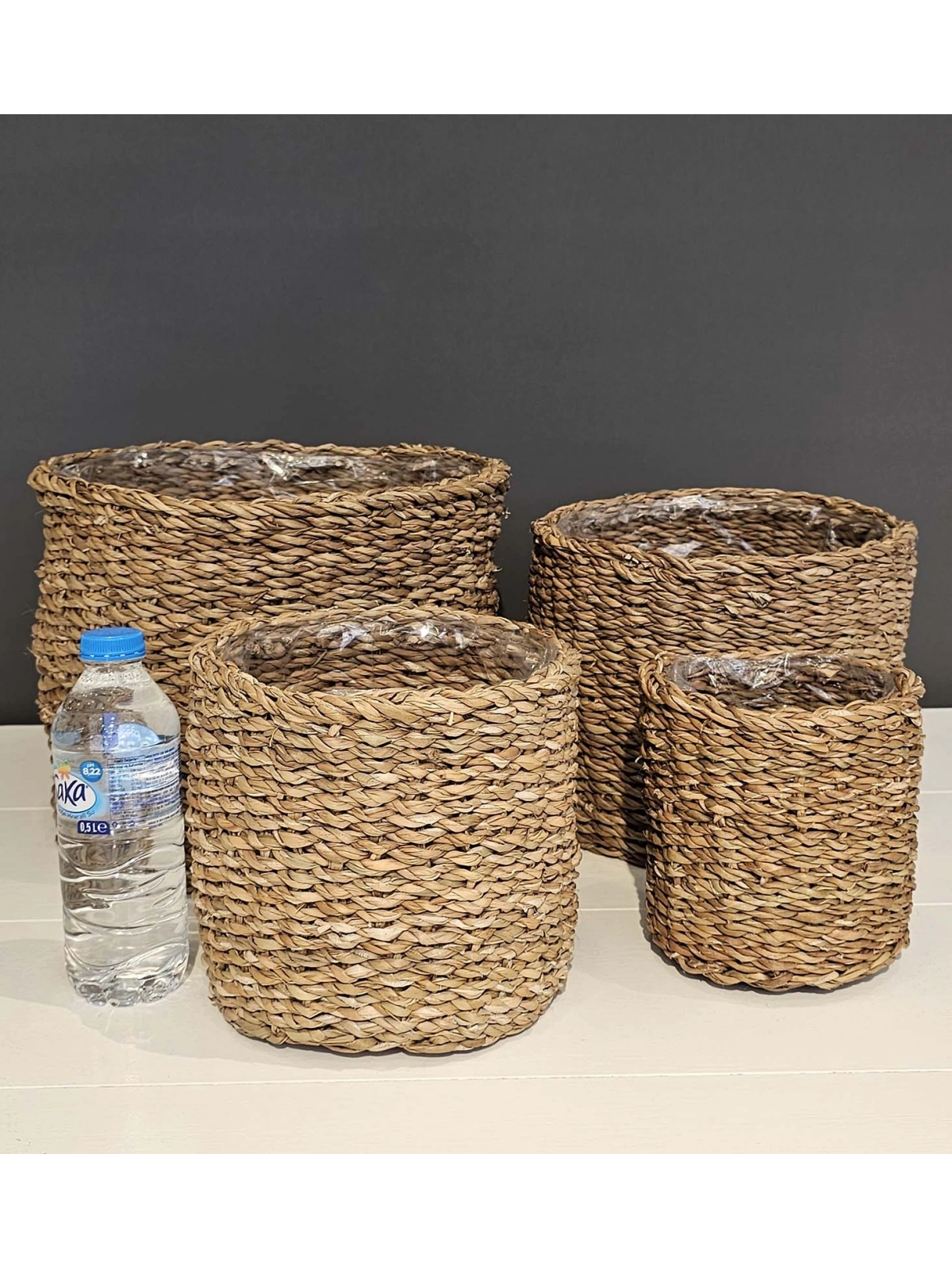 4lü Hasır Saksı İçi Naylon Korumalı