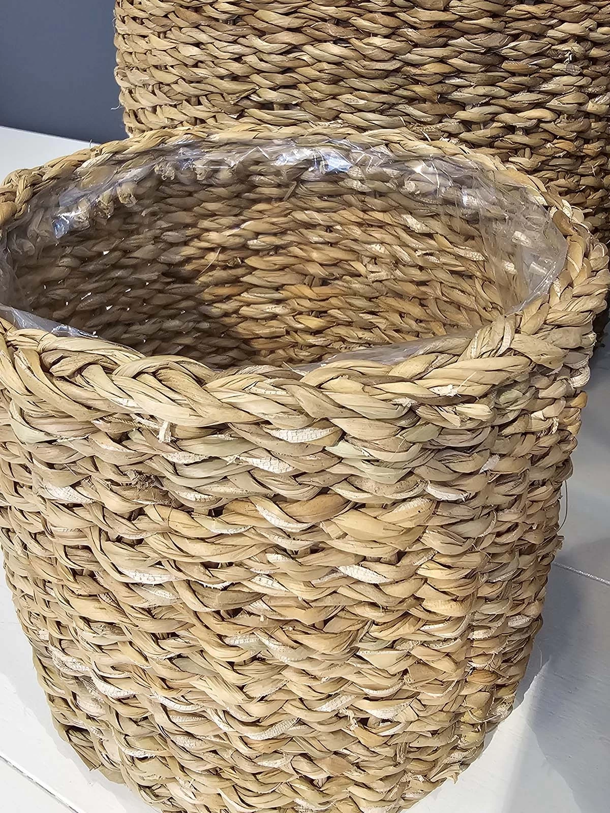 4lü Hasır Saksı İçi Naylon Korumalı