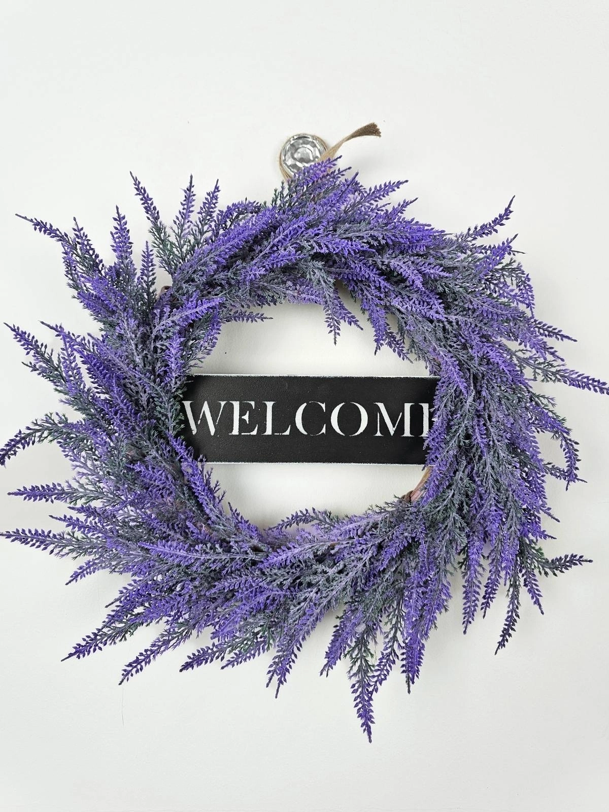 Welcome Lavantalı El Yapımı Kapı Süsü 40cm