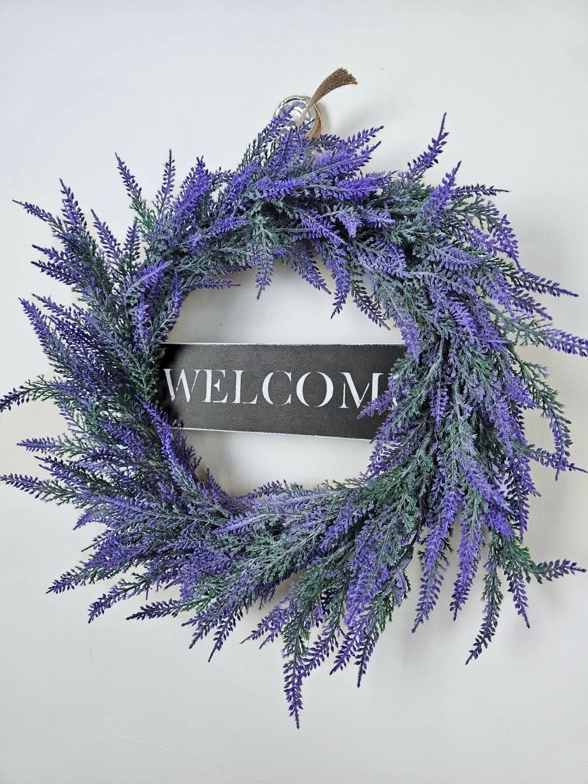 Welcome Lavantalı El Yapımı Kapı Süsü 40cm