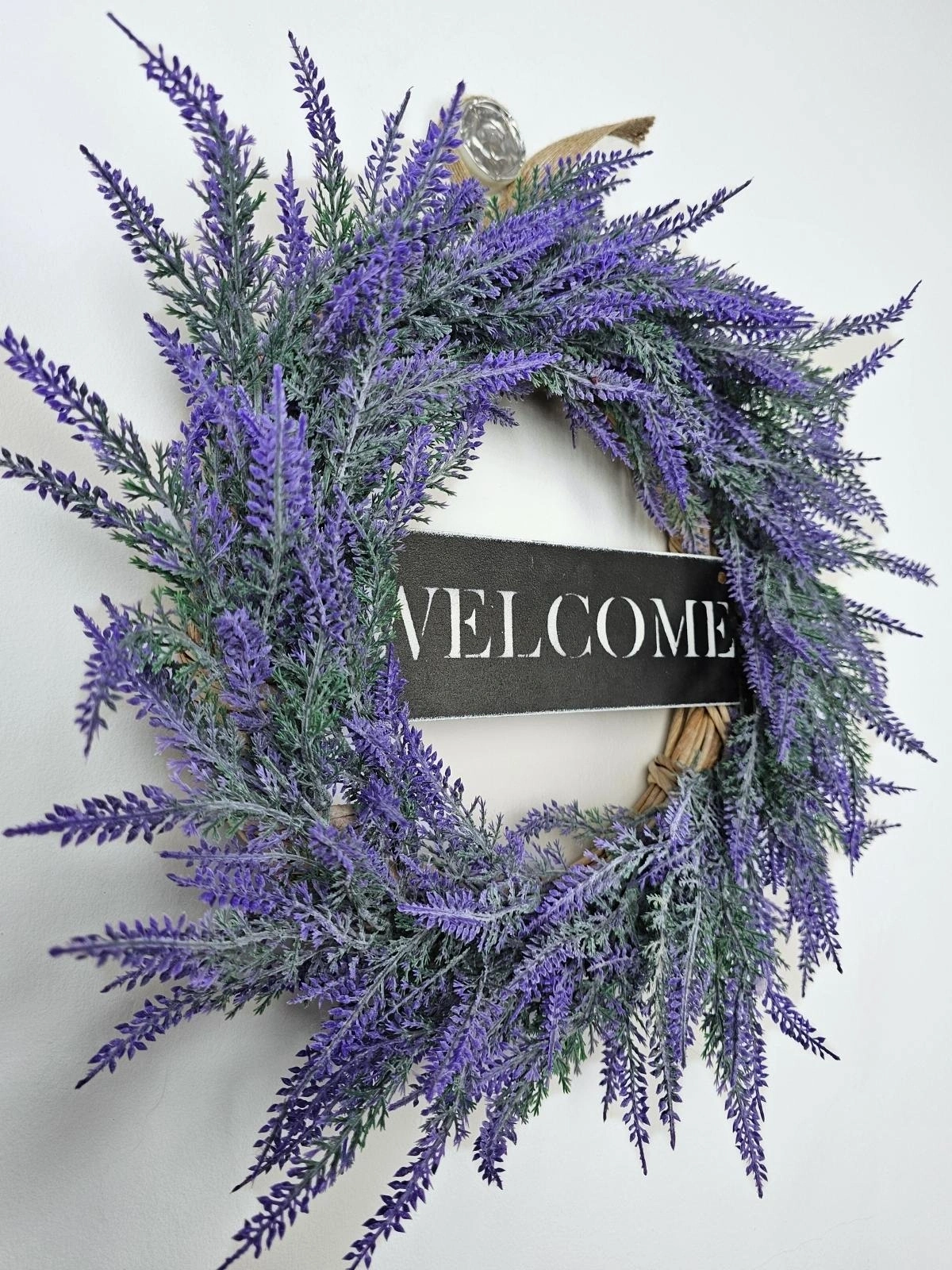 Welcome Lavantalı El Yapımı Kapı Süsü 40cm