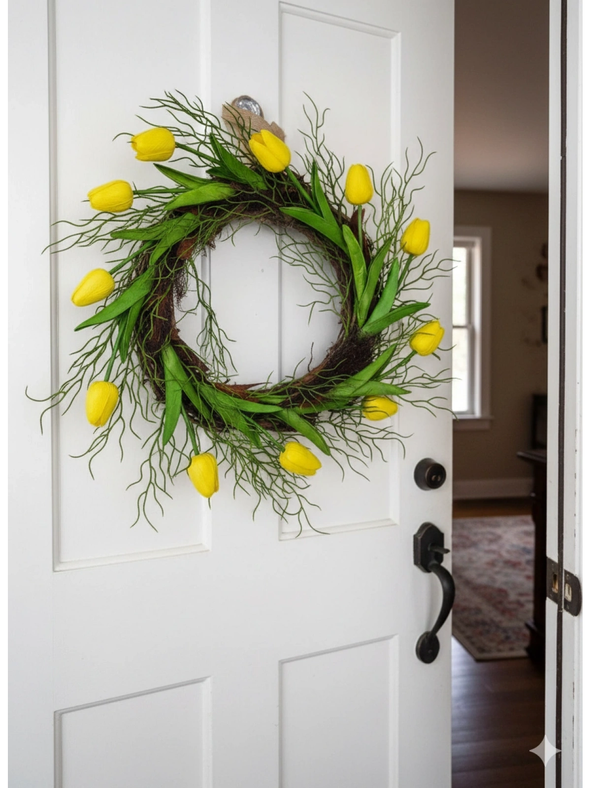Yellow Tulips El Yapımı Kapı Süsü Çelengi 40cm