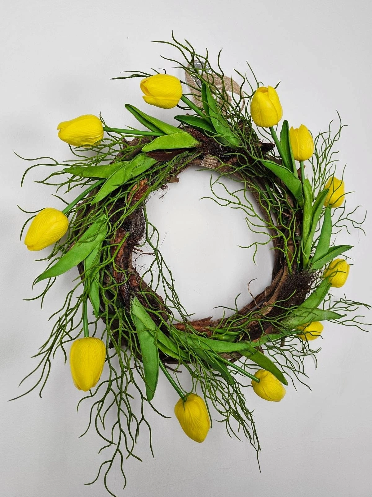 Yellow Tulips El Yapımı Kapı Süsü Çelengi 40cm