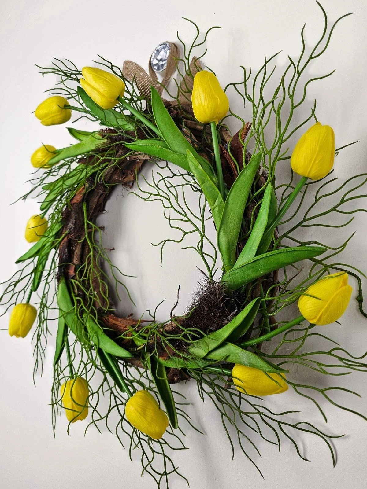 Yellow Tulips El Yapımı Kapı Süsü Çelengi 40cm