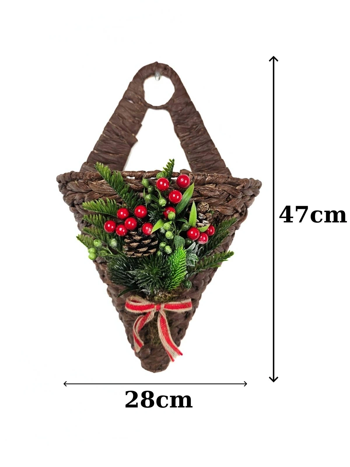 KONİK HASIR KAPI SEPETİ GAZETELİK POSTA KUTUSU 38CM