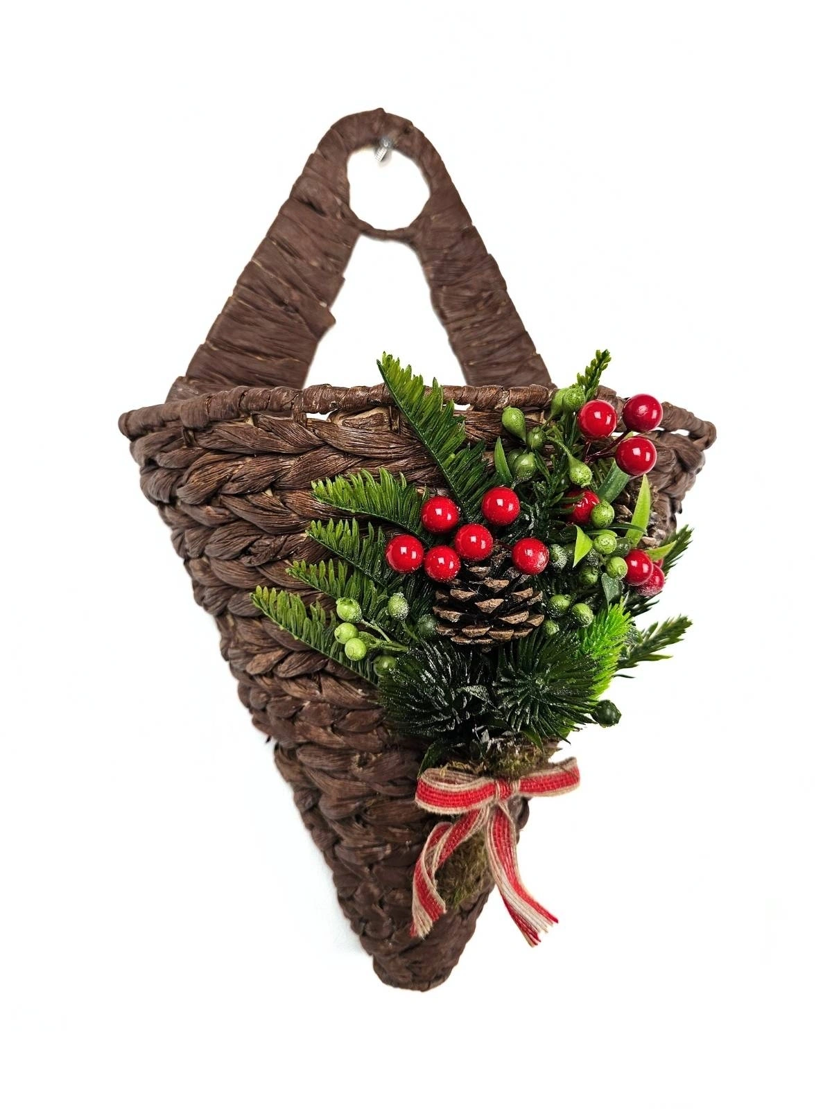 KONİK HASIR KAPI SEPETİ GAZETELİK POSTA KUTUSU 38CM