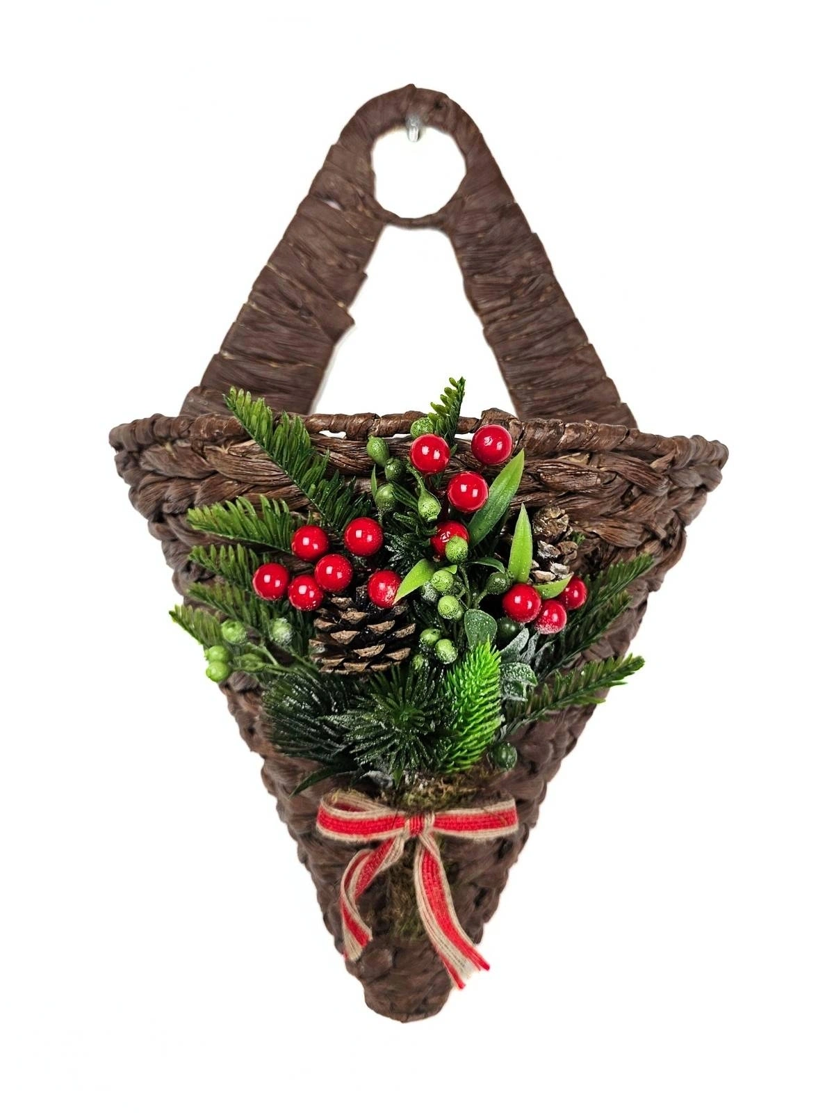 KONİK HASIR KAPI SEPETİ GAZETELİK POSTA KUTUSU 38CM