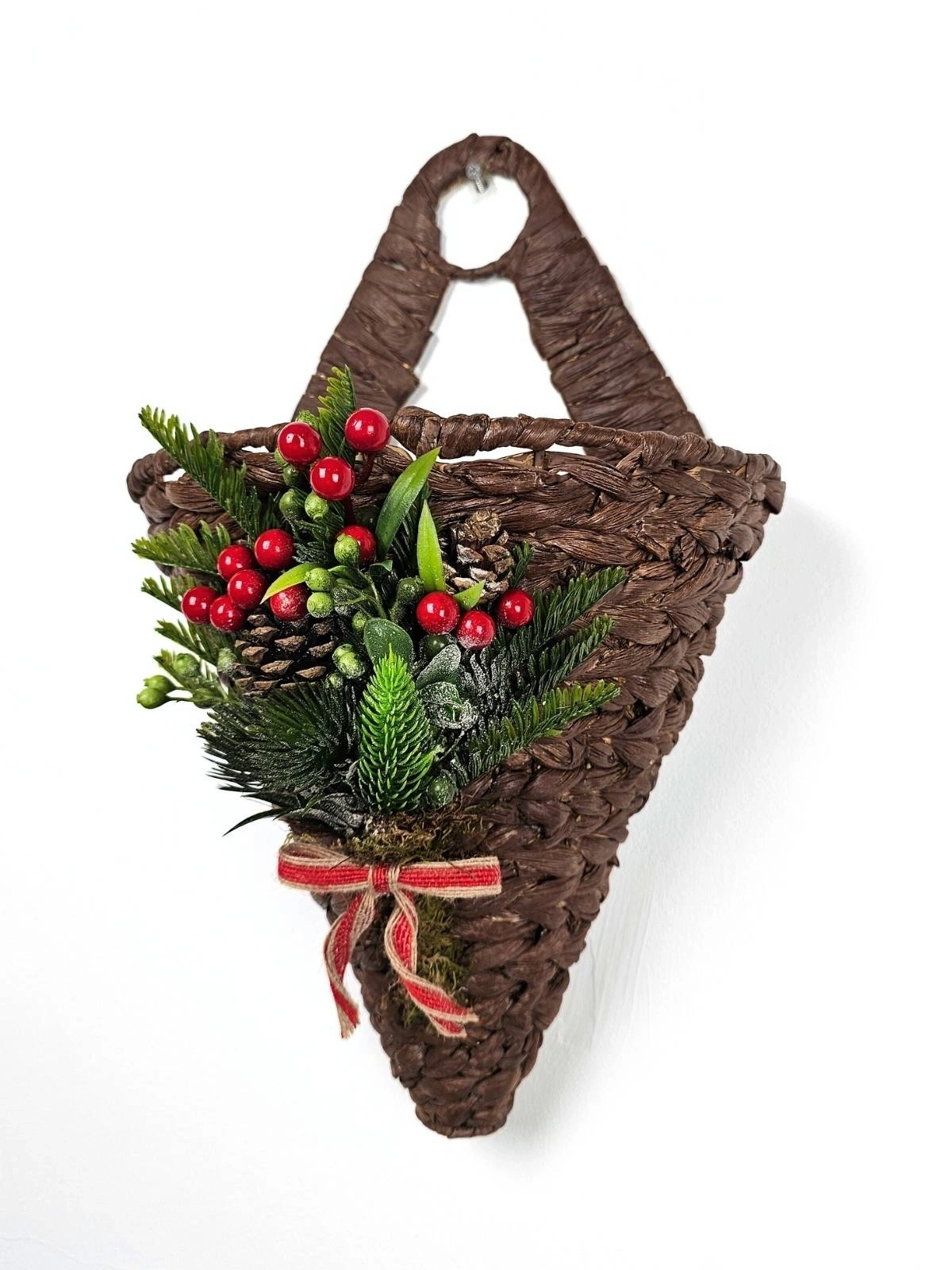 KONİK HASIR KAPI SEPETİ GAZETELİK POSTA KUTUSU 38CM