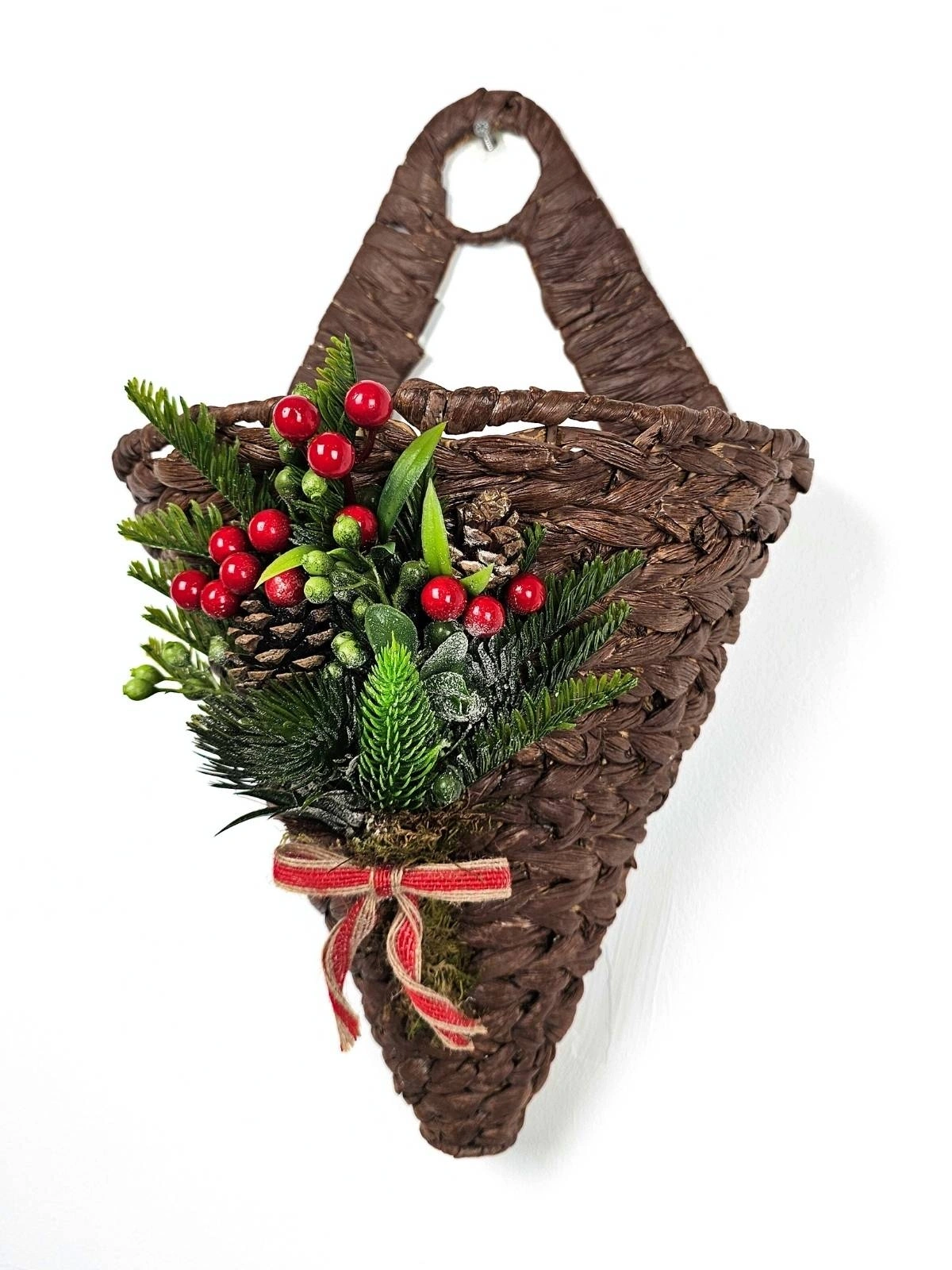 KONİK HASIR KAPI SEPETİ GAZETELİK POSTA KUTUSU 38CM