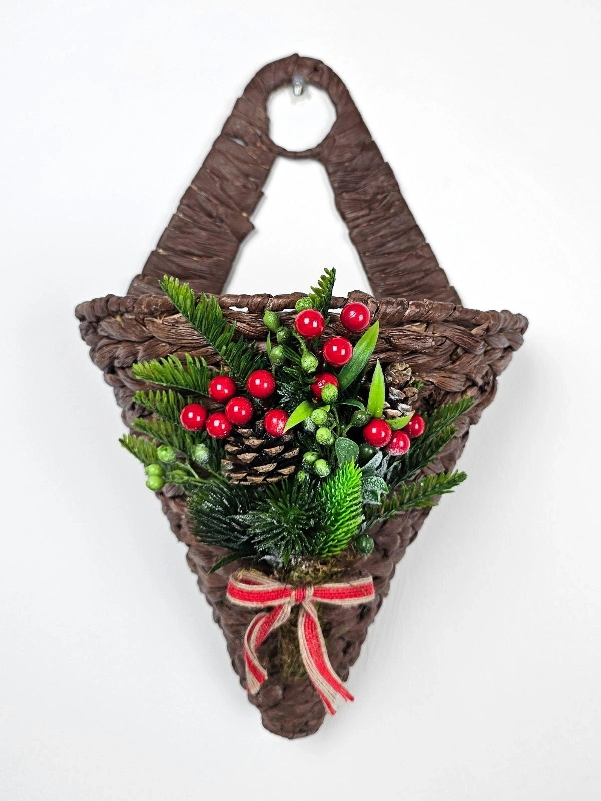 KONİK HASIR KAPI SEPETİ GAZETELİK POSTA KUTUSU 38CM