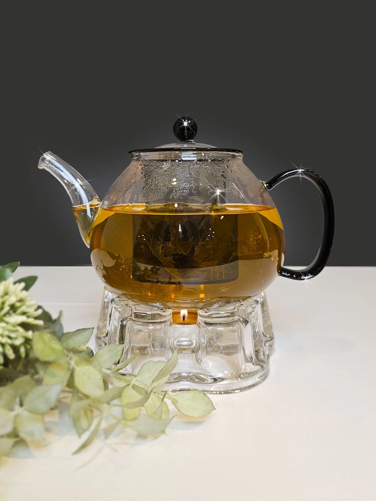 900ml Cam Demlik ve Cam Isıtıcı Seti Royal