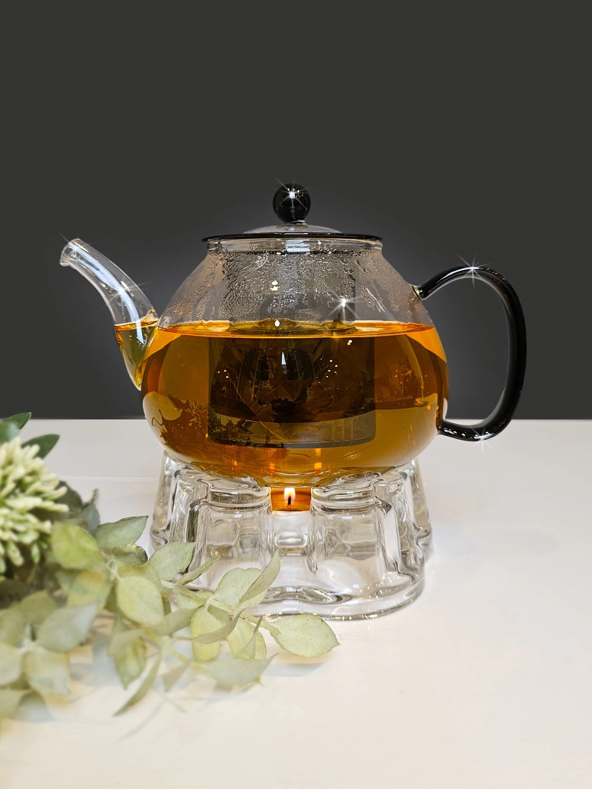 900ml Cam Demlik ve Cam Isıtıcı Seti Royal