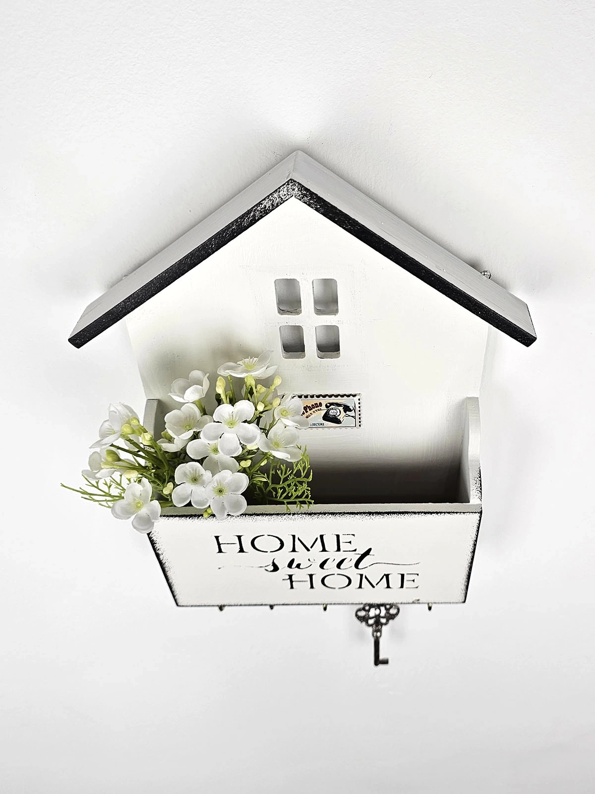 El Yapımı Ahşap Dekoratif Posta Kutusu Anahtarlık 30 Cm