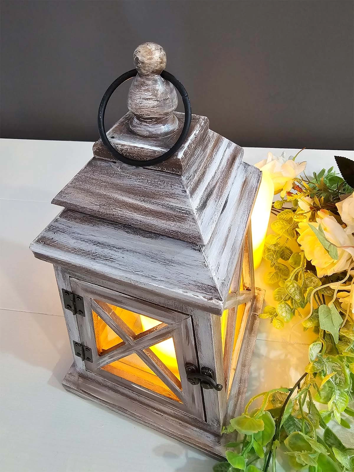 Ahşap Fener Mumluk Çeşme 30cm