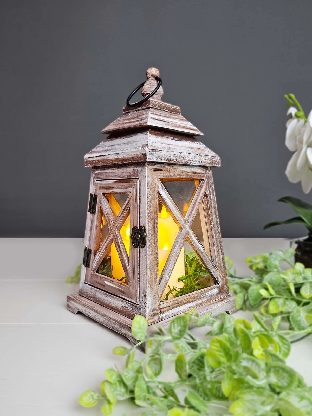 Ahşap Fener Mumluk Çeşme 30cm