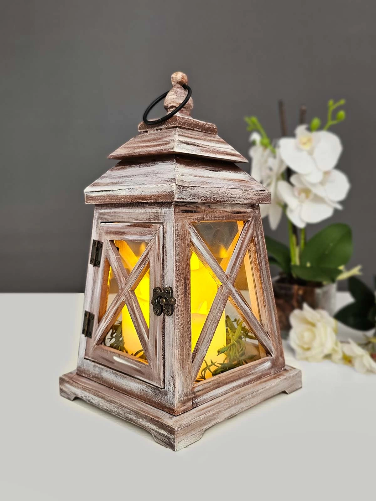 Ahşap Fener Mumluk Çeşme 30cm