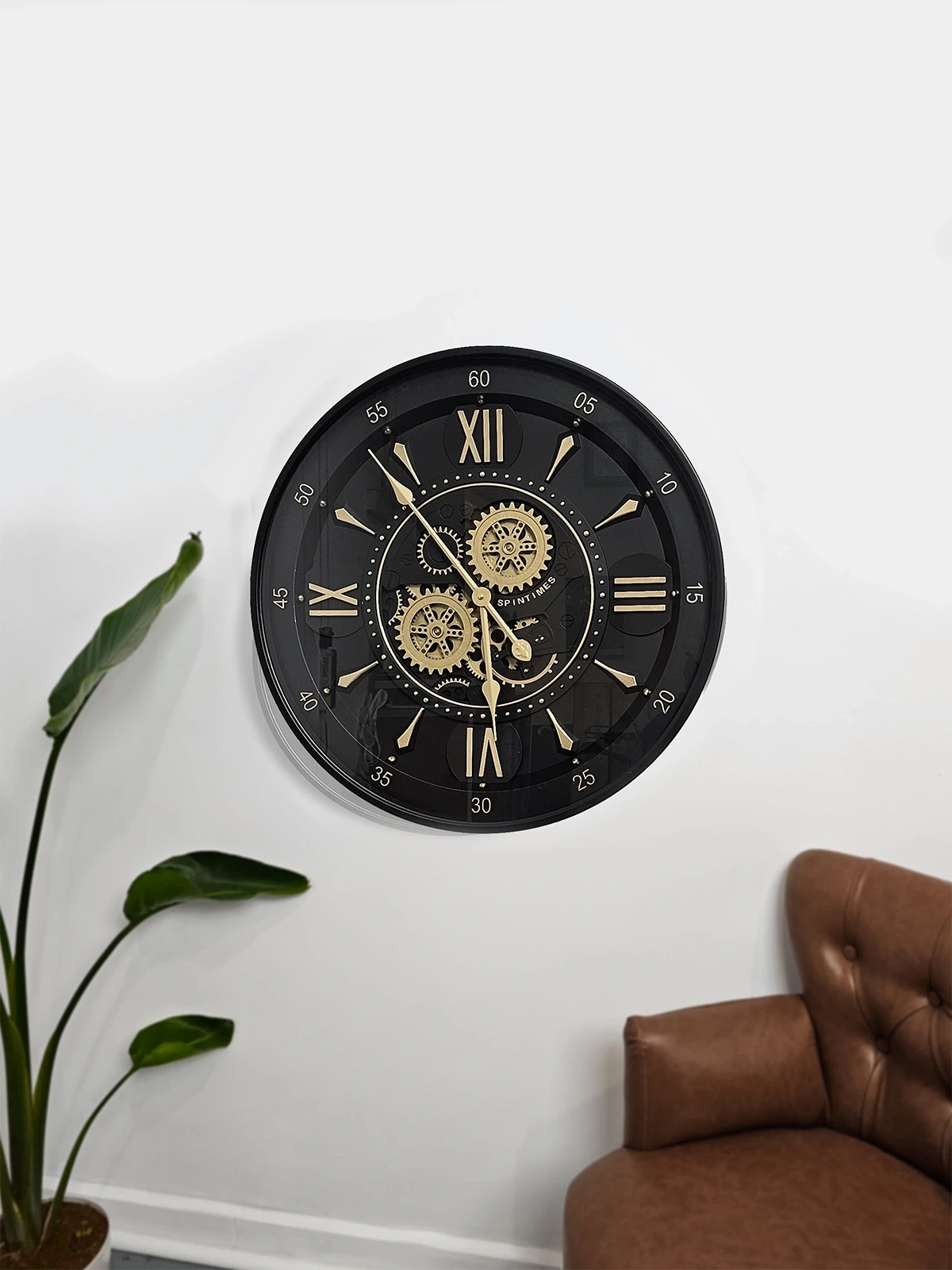 Black Concept Çarklı Metal Duvar Saati 60cm