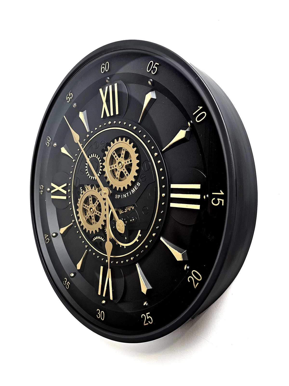 Black Concept Çarklı Metal Duvar Saati 60cm