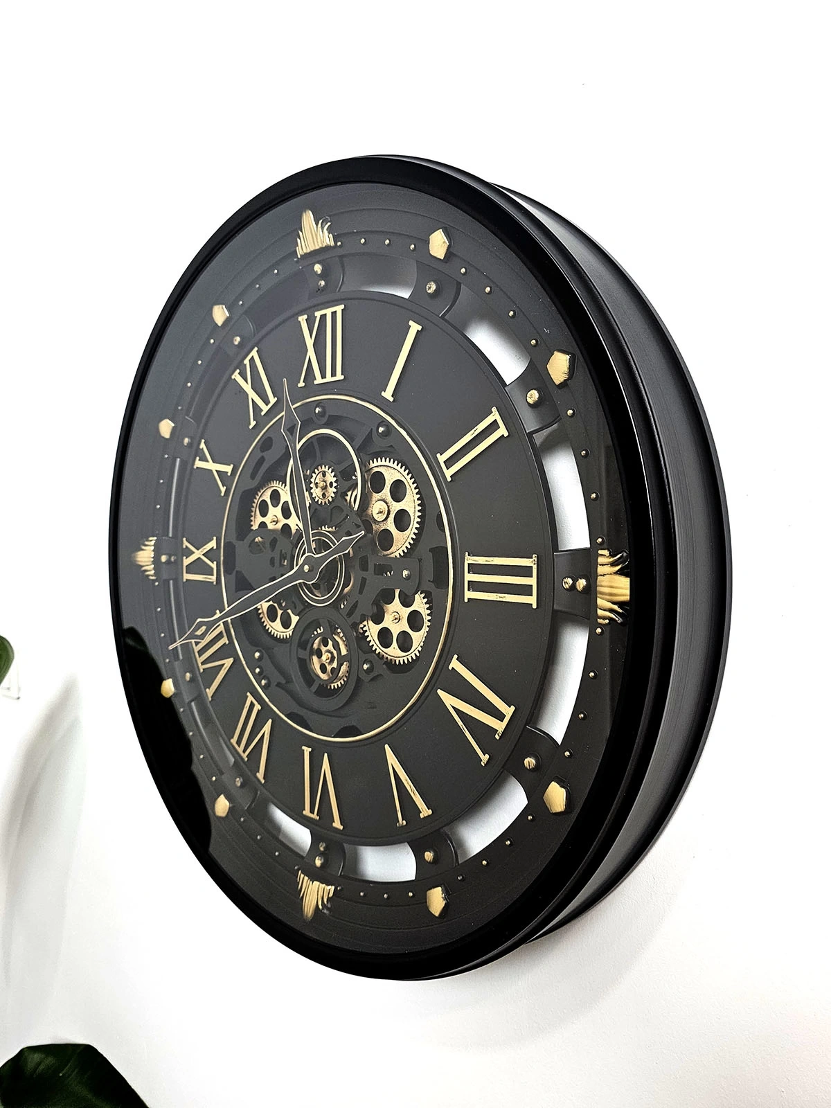 BLACK TIME ÇARKLI METAL DUVAR SAATİ 66CM