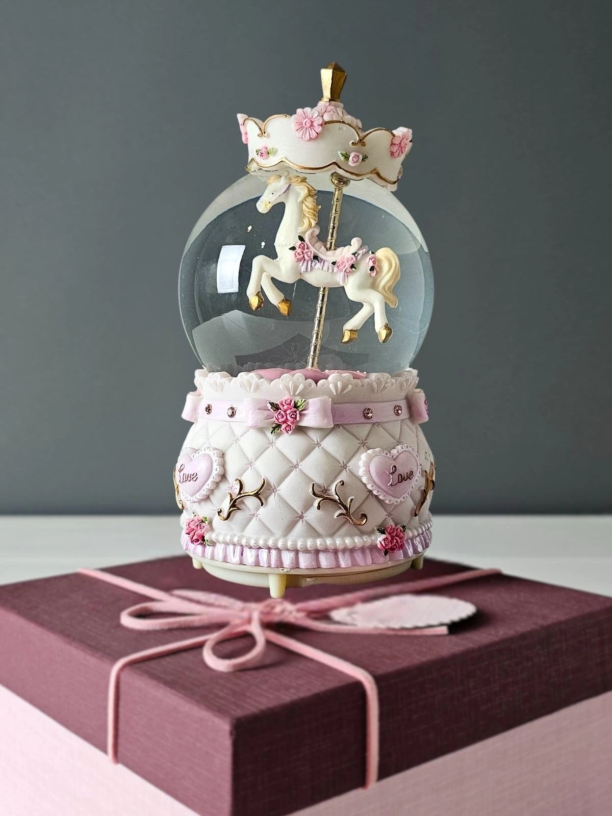 Büyük Boy Premium Kar Küresi Otomatik Kar Püskürtmeli Işıklı