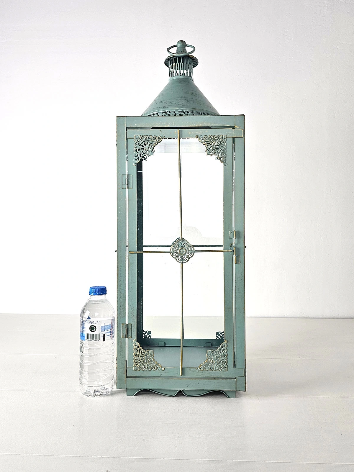 Büyük Boy Metal Fener Mumluk Casablanca 70Cm