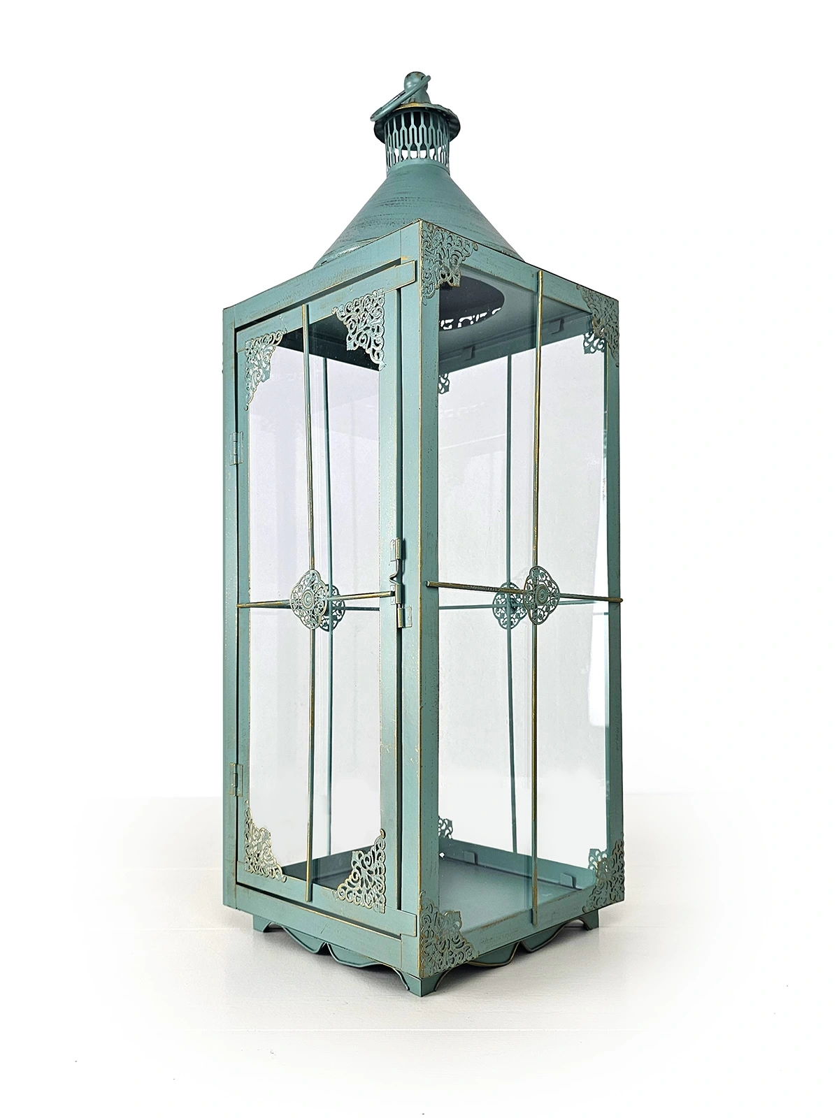 Büyük Boy Metal Fener Mumluk Casablanca 70Cm