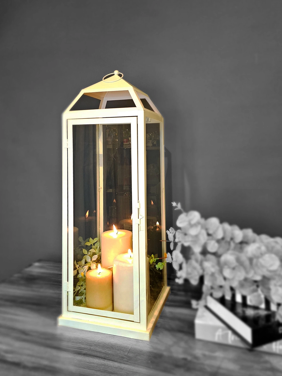 Büyük Boy Metal Mumluk Fener Monza 75cm