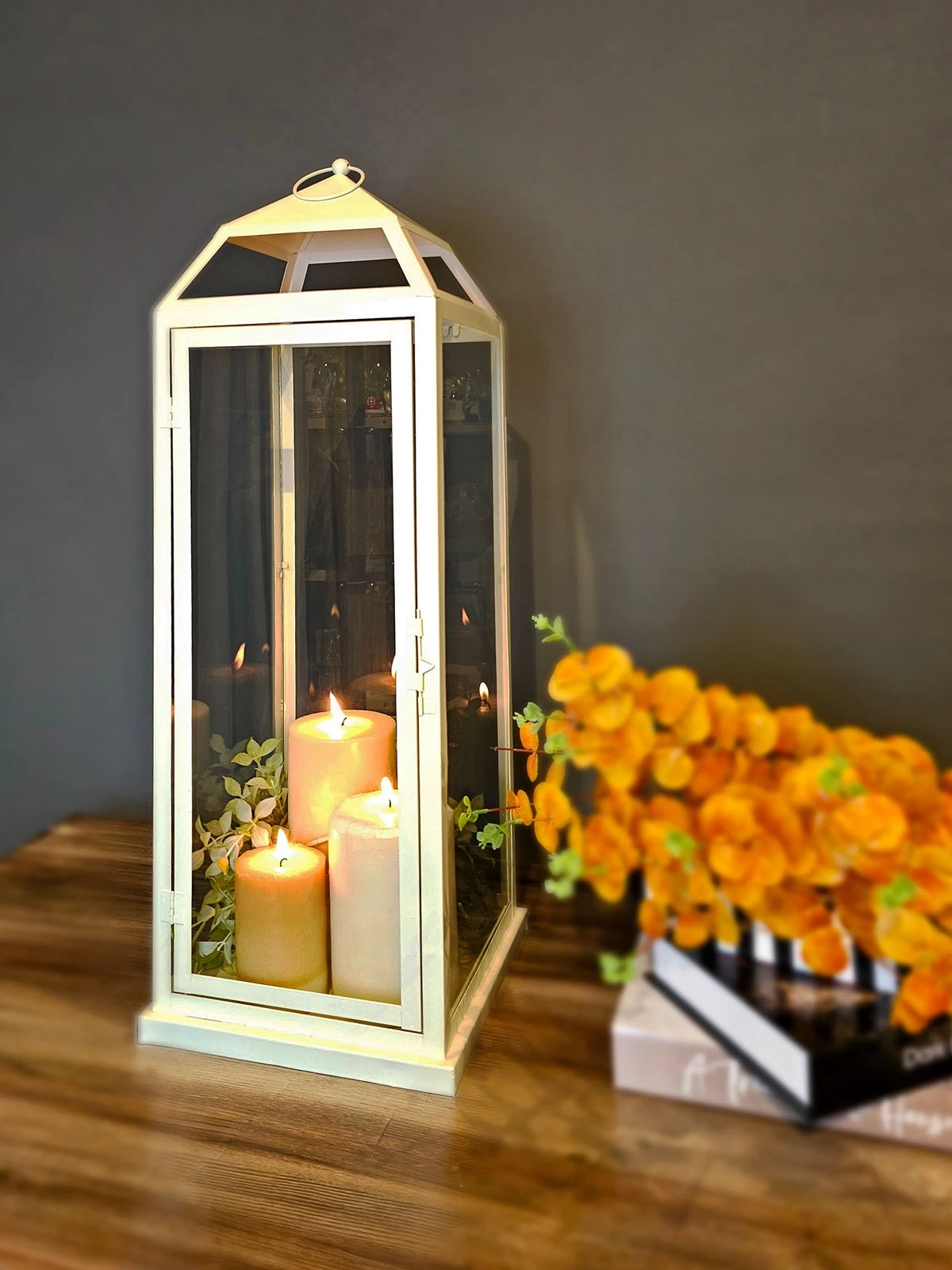 Büyük Boy Metal Mumluk Fener Monza 75cm