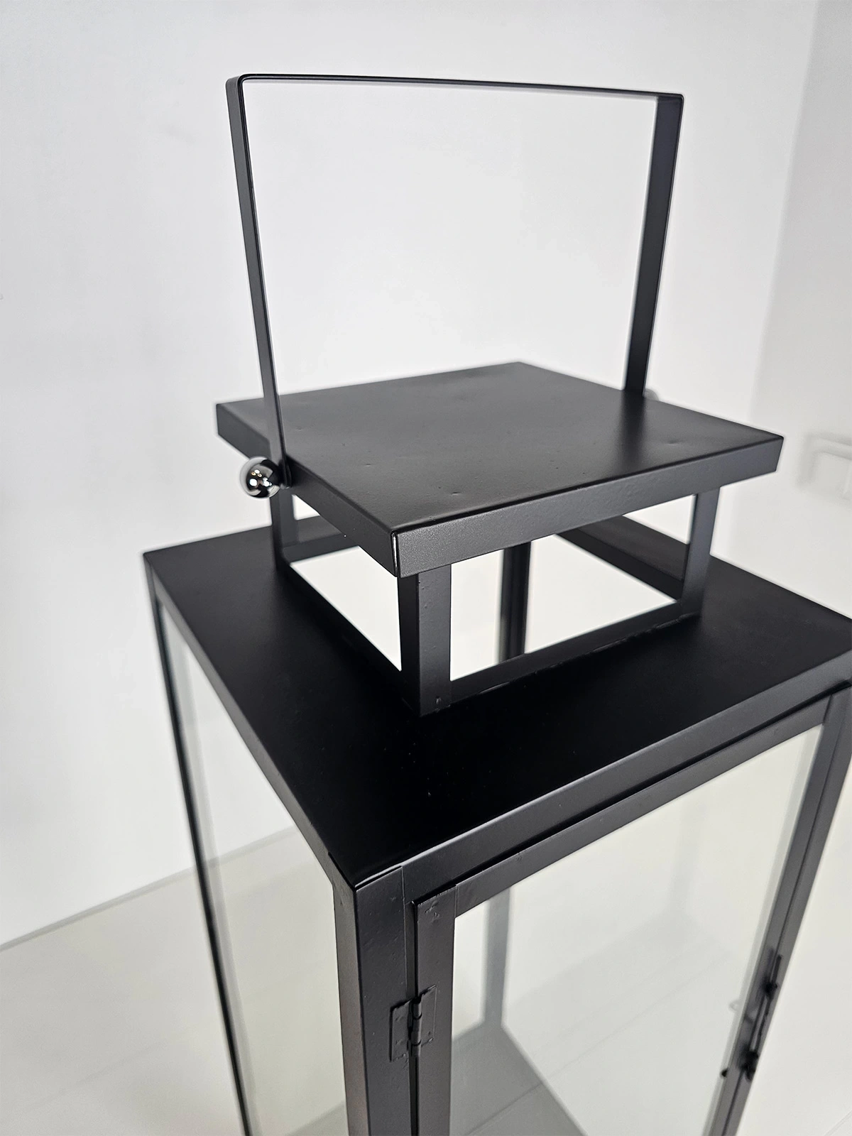 Büyük Boy Metal Mumluk Fener Siyah Virginia