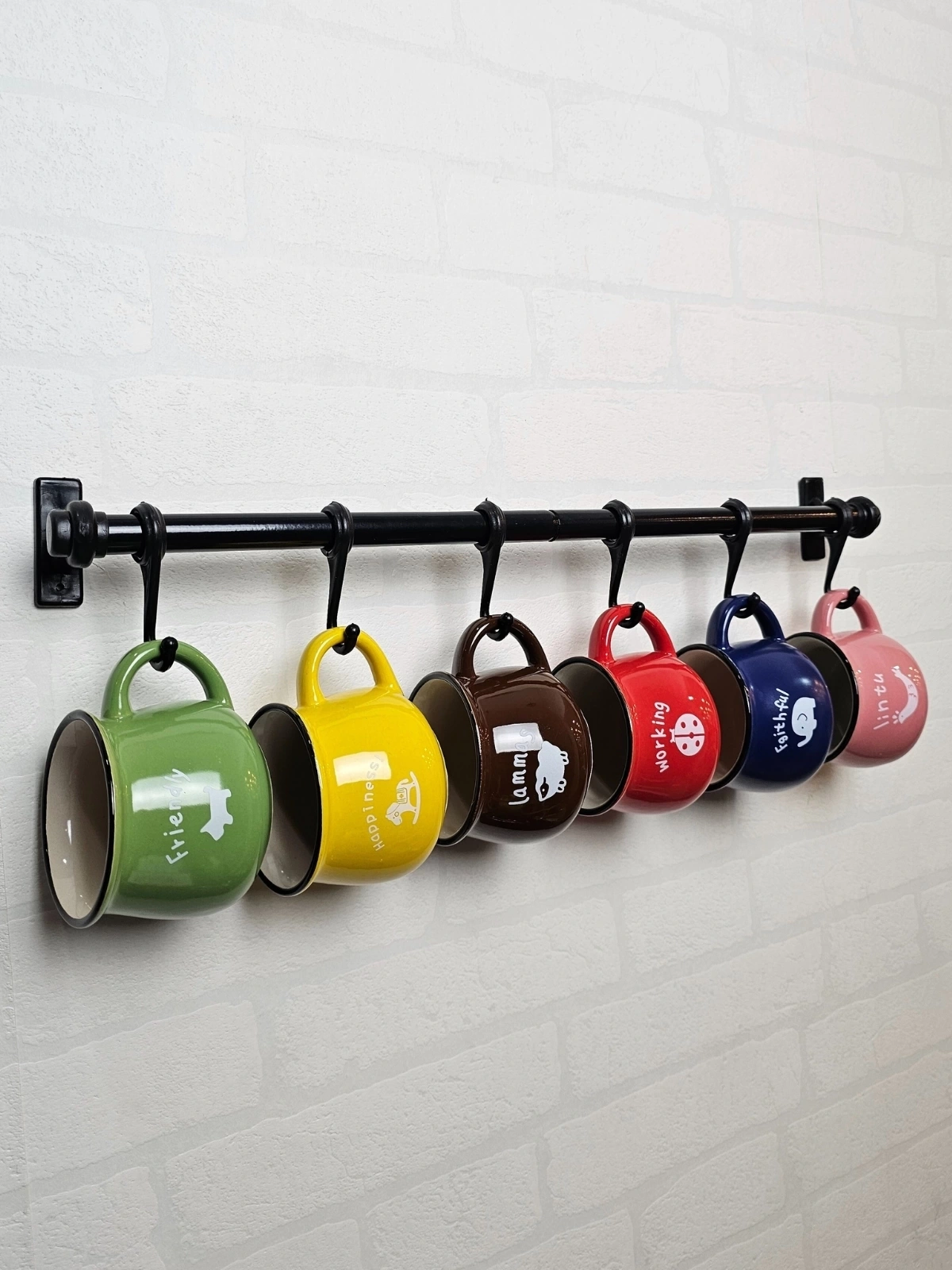 Emaye Görünümlü Porselen Kupa Bardak Kahverengi 260Ml