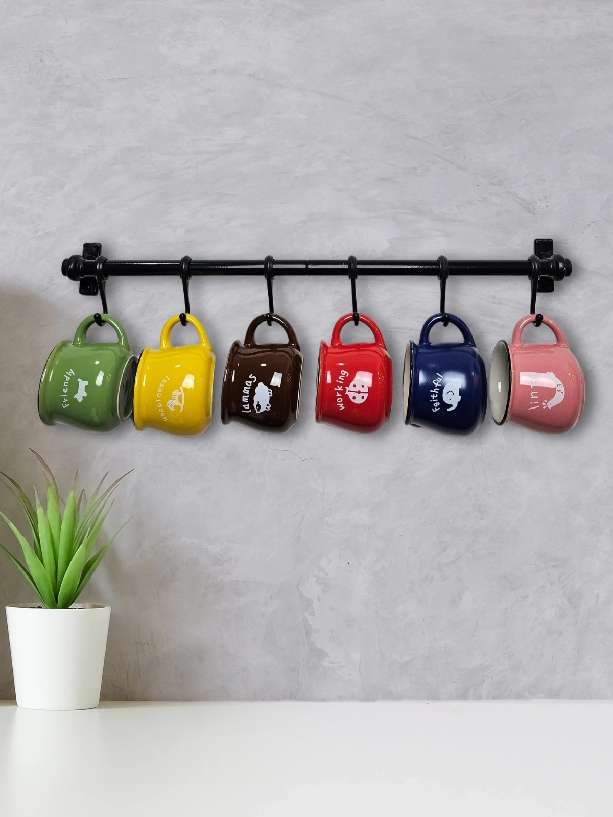 Emaye Görünümlü Porselen Kupa Bardak Kahverengi 260Ml