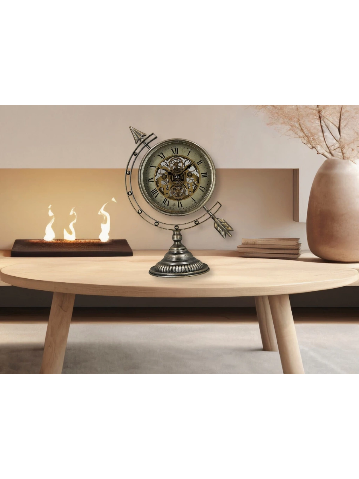 Freccia Çarklı Metal Masa Saati 48cm